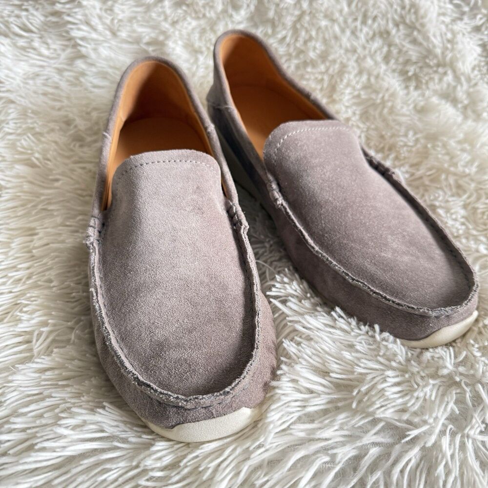 Size 9.5 - Mens OluKai Cooler Gray Ka'a Slip-On Suede Loafers - 10535-1G1G